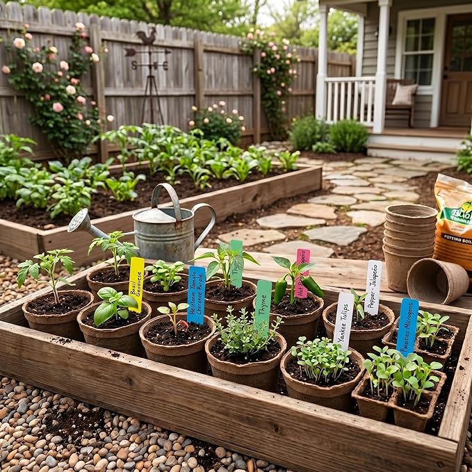 SumDirect 500PCS Plant Labels for Seedlings, 5 Colors, 6 inch Waterproof Plastic Plant Name Tags, Plant Markers for Seed Starting, Garden, Greenhouse