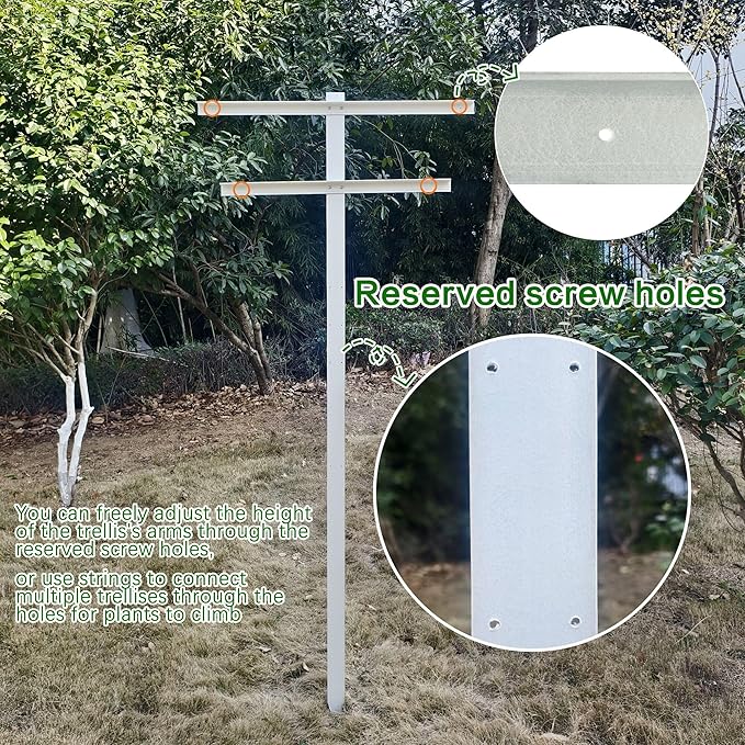 Grape Vine Trellis 7ft Tall 3pcs Set for Raspberry and Grape Plants, Heavy Duty, Easy to Install Vineyard Trellis, Fiberglass Rust-Proof, (84inch 3Trellises)