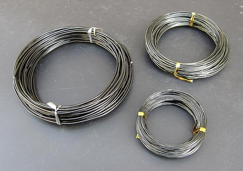 150Feet Anodized Aluminum Bonsai Training Wire 3-Size Starter Set, Multipurpose Crafting DIY Wires Ties - 1.0mm, 1.5mm, 2.0mm(Each 50Ft), Easy Bending Cutting, Quality Alu Tie Wire 3 Size Pack (Black)