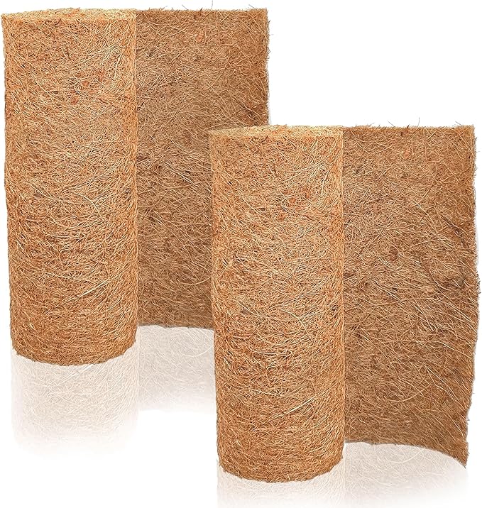 Natural Coco Liner Roll-15.7x78.7 Inch Coconut Coir Liner Sheets Coco Mat for DIY Flower Basket Liner Pet Pad Reptile Carpet Moss Pole（2 Rolls）