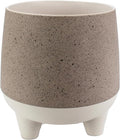 The HC Companies 10 Inch Orion Self Watering Planter - Lightweight Indoor Plastic Plant Pot for Herbs and Flowers, Greige