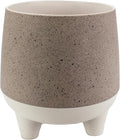 The HC Companies 8 Inch Orion Self Watering Planter - Lightweight Indoor Plastic Plant Pot for Herbs and Flowers, Greige
