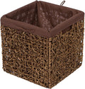 Trademark Innovations 10.6" Foldable Seagrass Storage Basket with Liner and Iron Wire Frame
