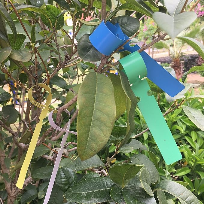 500PCS 5 Colors Wrap Around Plastic Tree Tag Plant Garden Labels Nursery Garden Tag with 3 Adjustable Loop Sizes