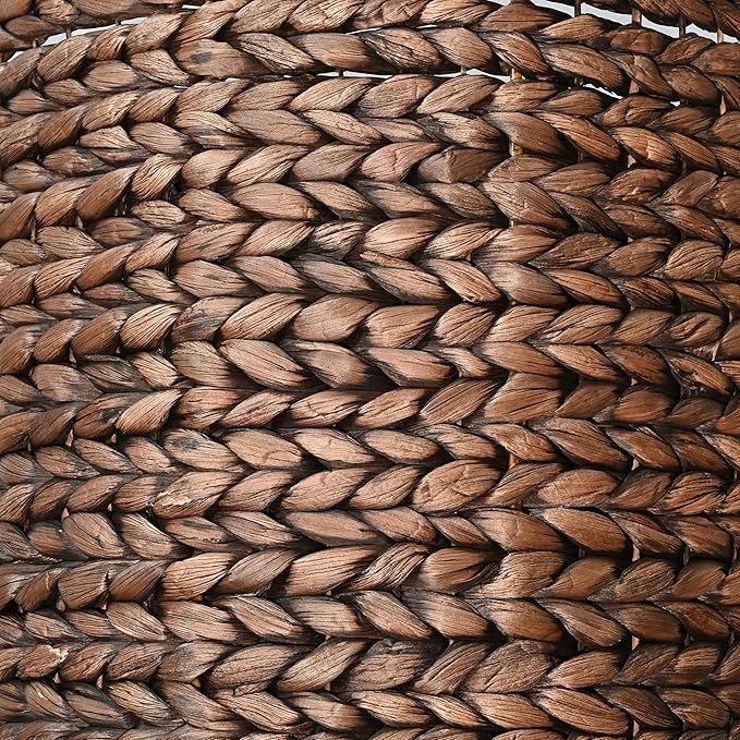 happimess BSK2011B-3SET Avery Bohemian Cottage Handwoven Hyacinth Cylinder Nesting Wicker Storage Baskets with Handles, Brown (Set of 3), Seagrass Containers for Decoration in Living Room, Bedroom