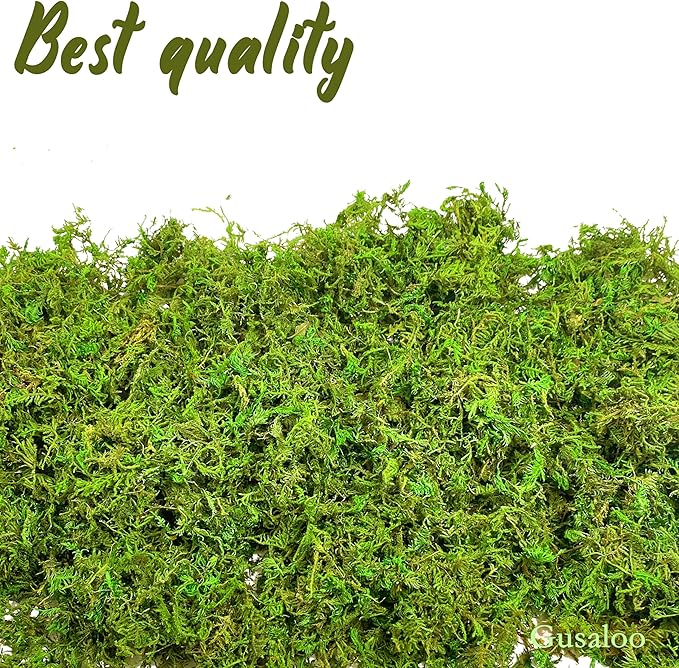 Green Moss for Crafts Artificial Moss Decorative Moss for Potted Plant Faux Orchid Moss Potting Mix Soil Peat Sphagnum Moss Pole Craft Arts Floral Wedding Decor Fairy Garden Terrariums Decoration